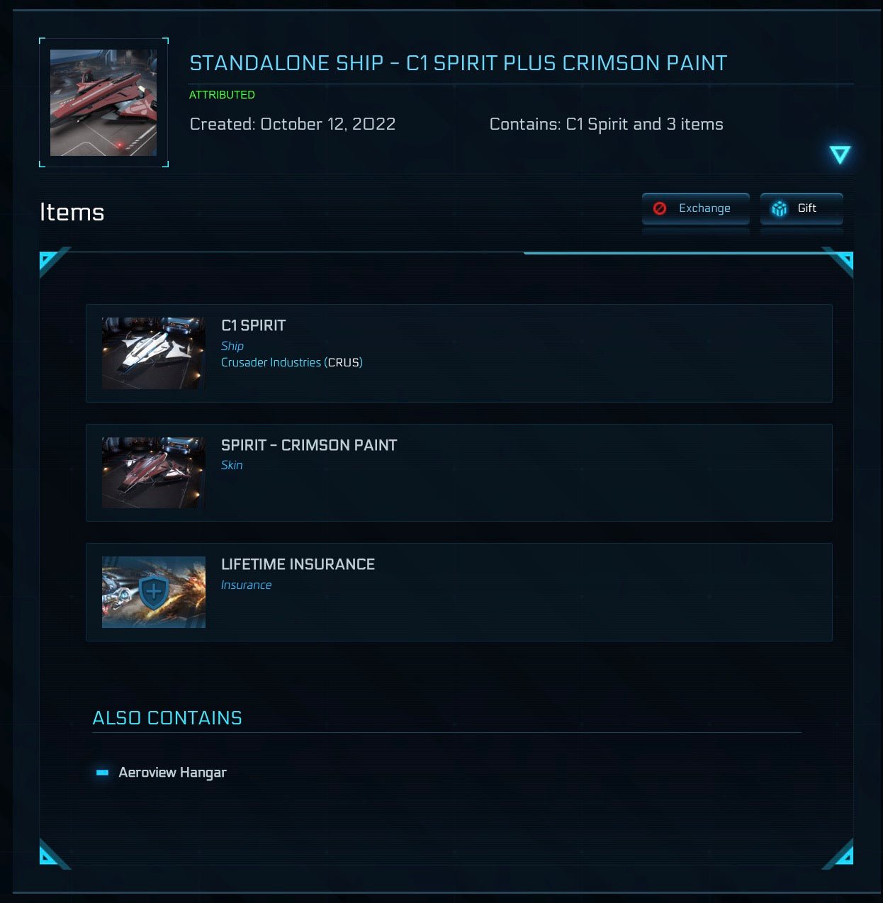 C1 Spirit - LTI Original Concept from Star Citizen, a Ship sold by Galactic Merchant