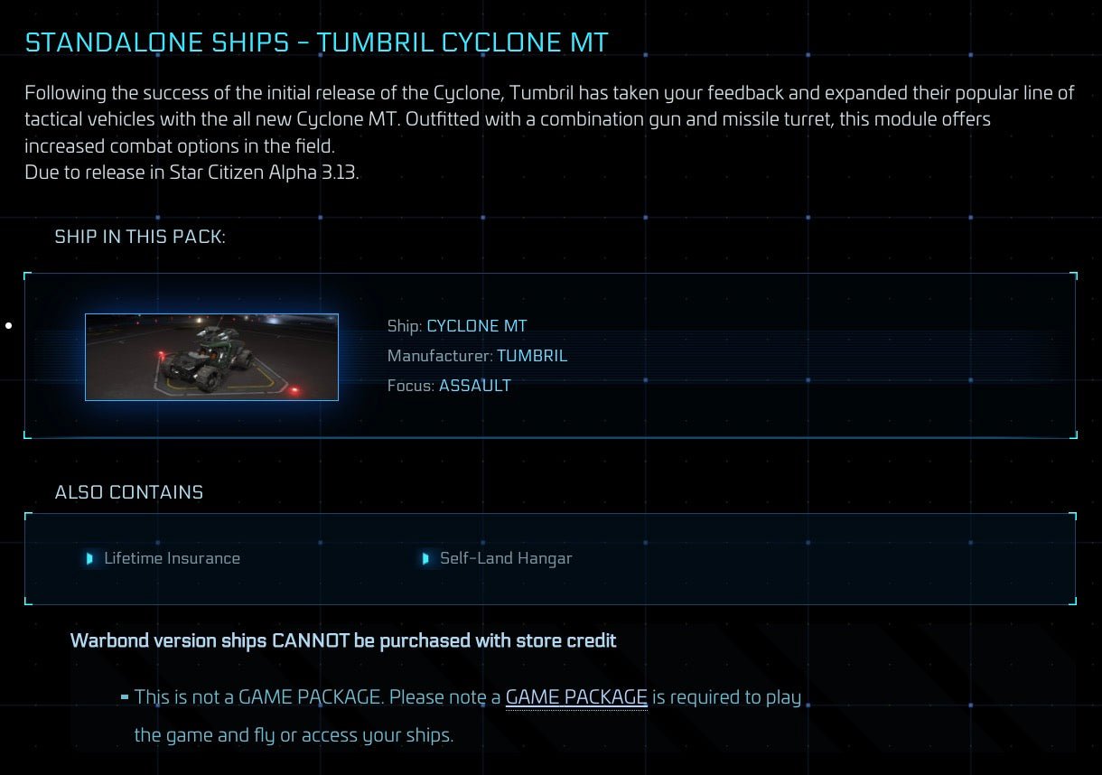 Cyclone MT - LTI Original Concept from Star Citizen, a Ground Vehicle sold by Galactic Merchant