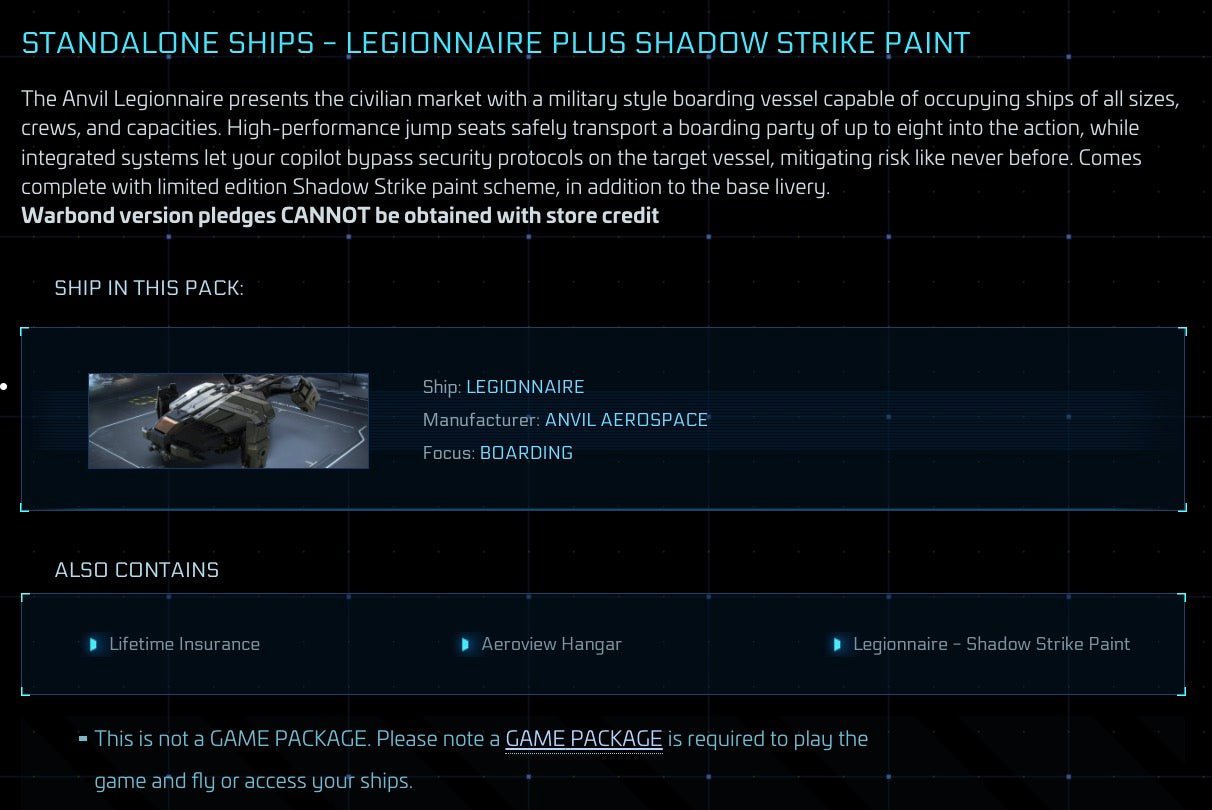 Legionnaire - LTI Original Concept from Star Citizen, a Ship sold by Galactic Merchant