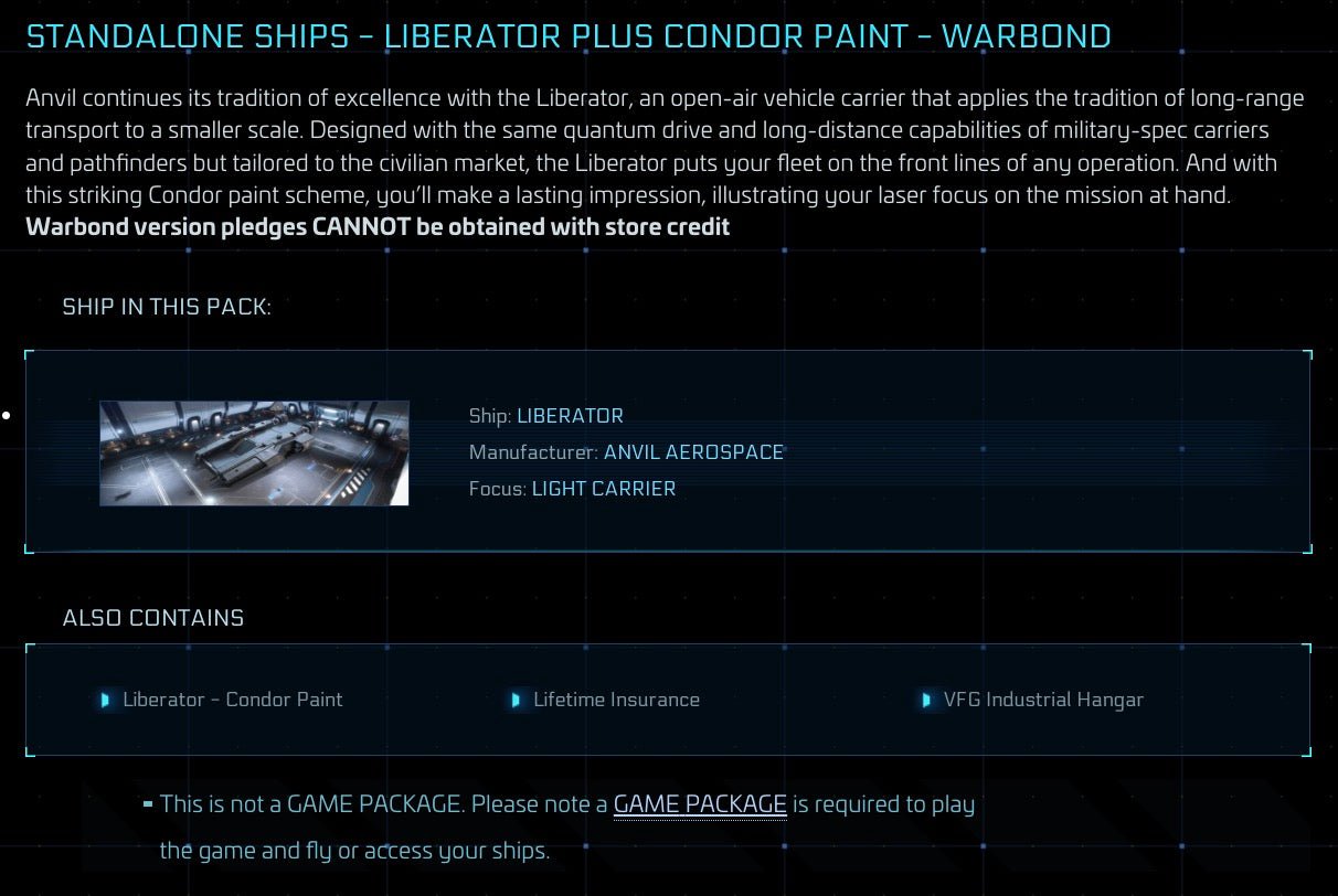 Liberator - LTI Original Concept from Star Citizen, a Ship sold by Galactic Merchant
