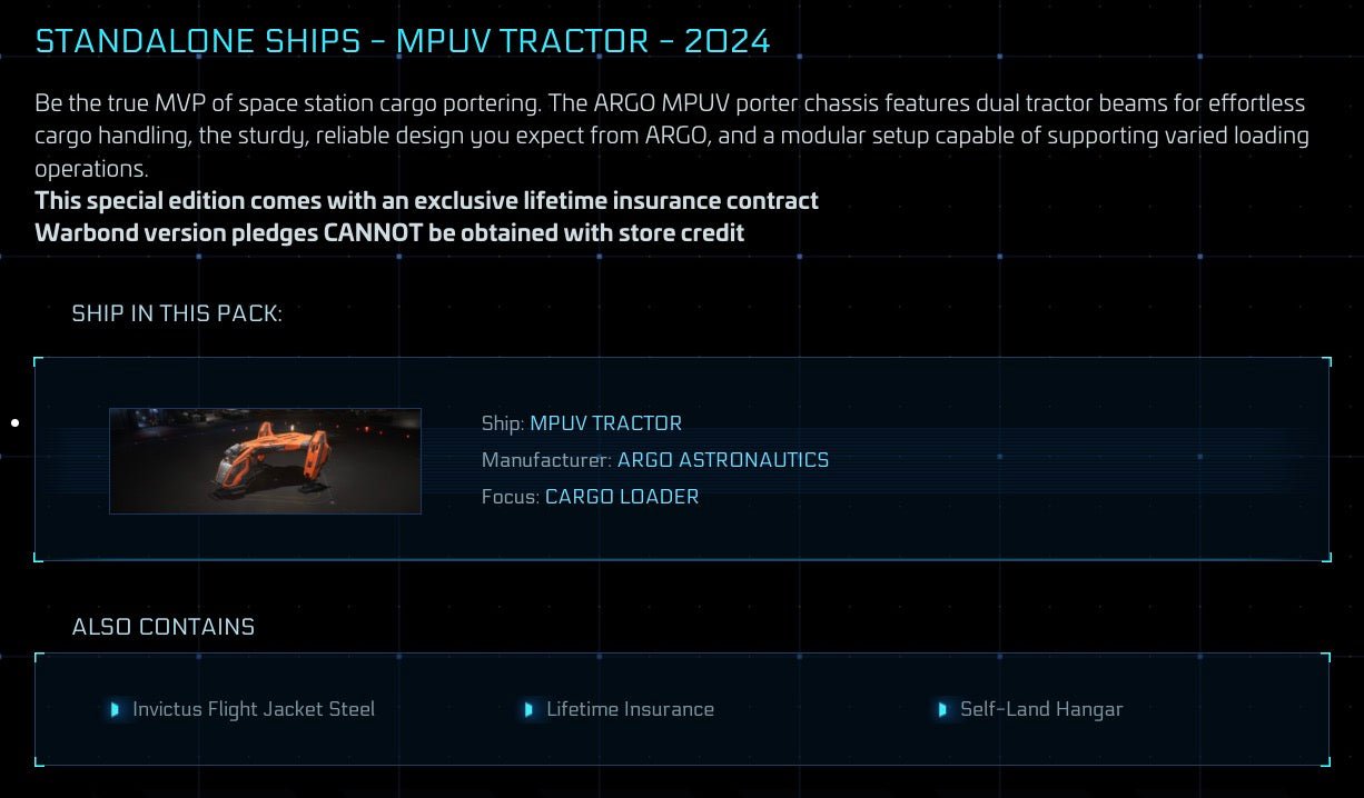 MPUV Tractor - LTI Original Concept from Star Citizen, a Ship sold by Galactic Merchant