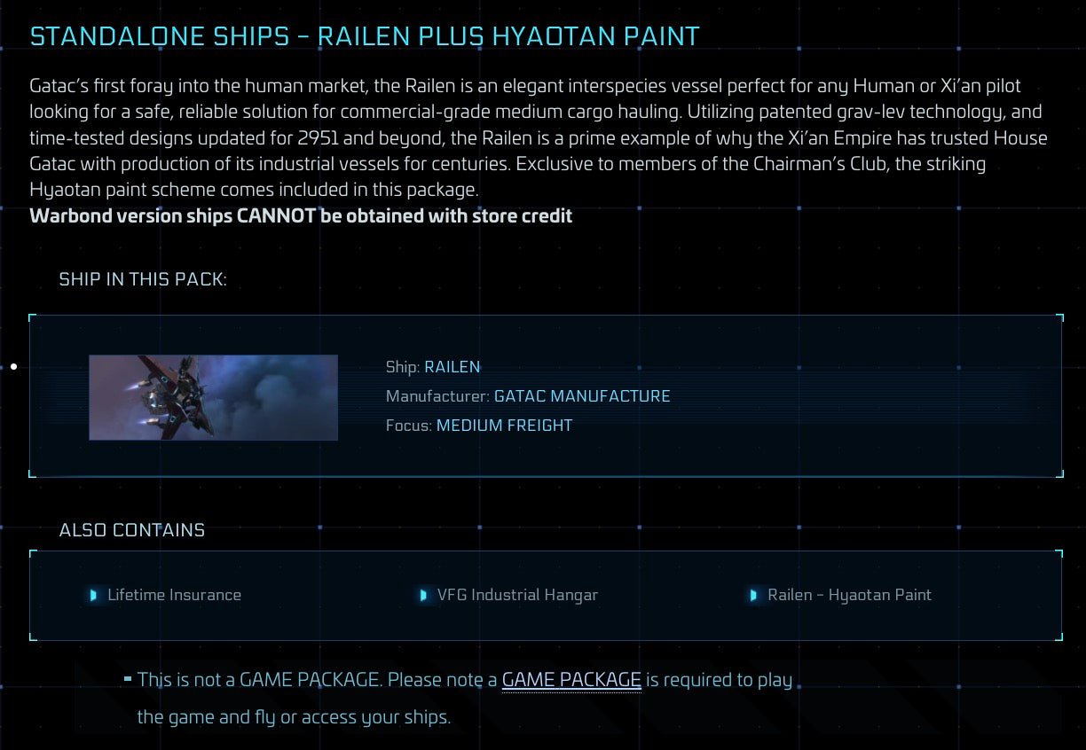 Railen - LTI Original Concept from Star Citizen, a Ship sold by Galactic Merchant