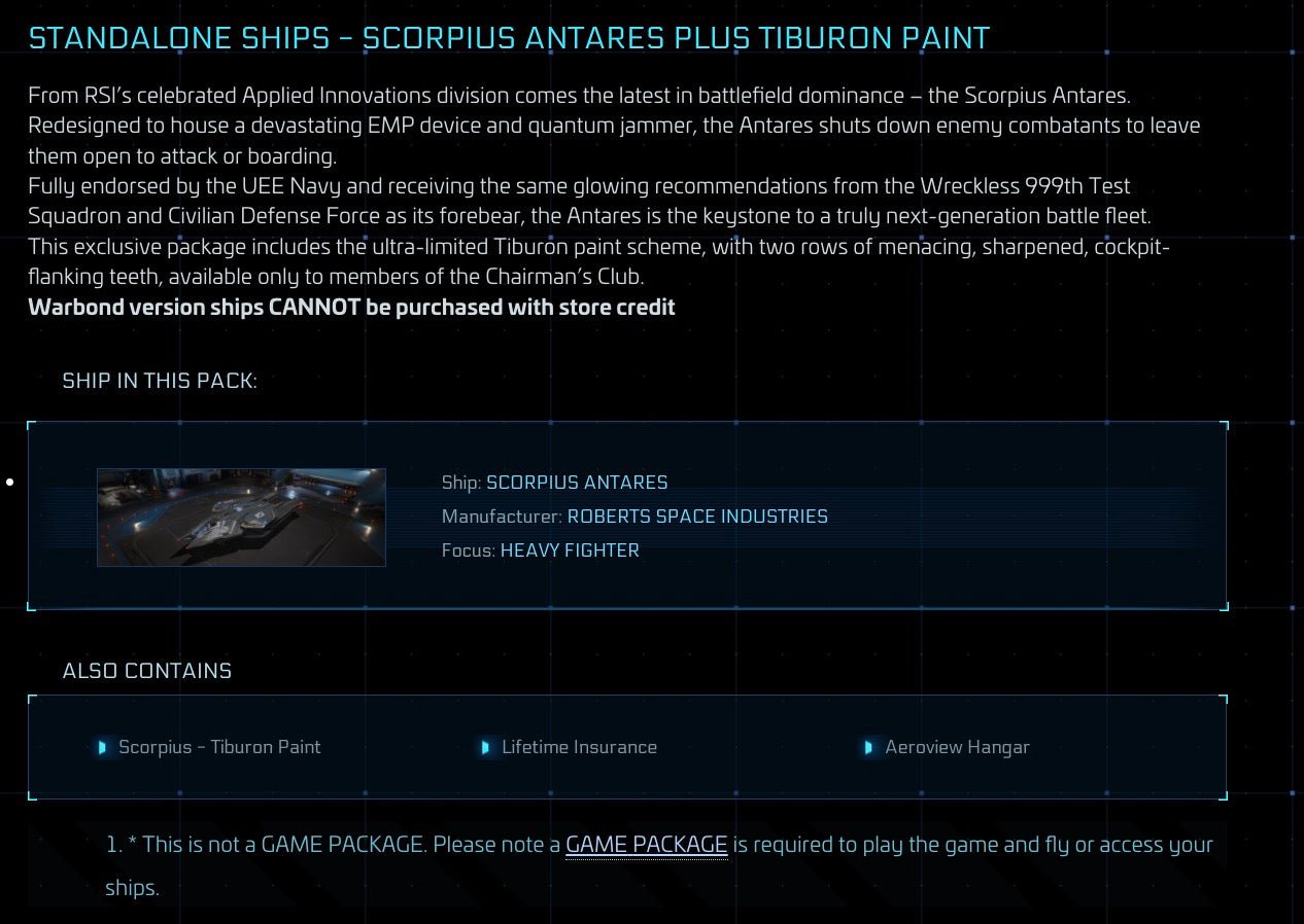 Scorpius Antares - LTI Original Concept from Star Citizen, a Ship sold by Galactic Merchant